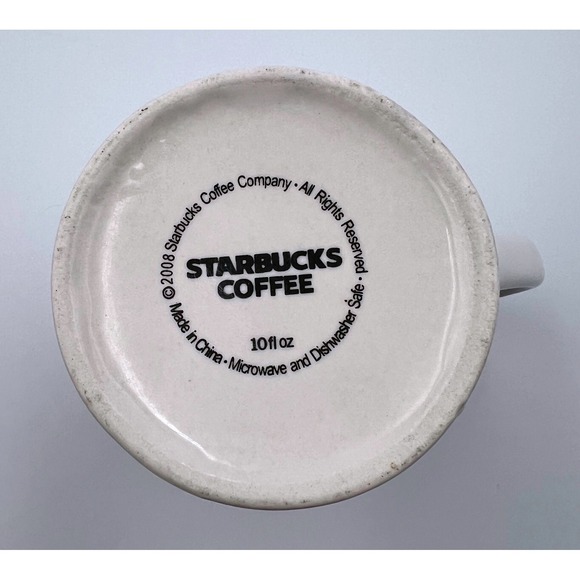 Starbucks Coffee Ceramic Mug 10 oz White Logo Cup‎ 2008 - Picture 4 of 5